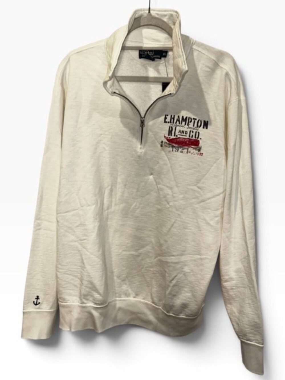 Polo Ralph Lauren NEW NWT East Hampton whale print half zip sweatshirt XL